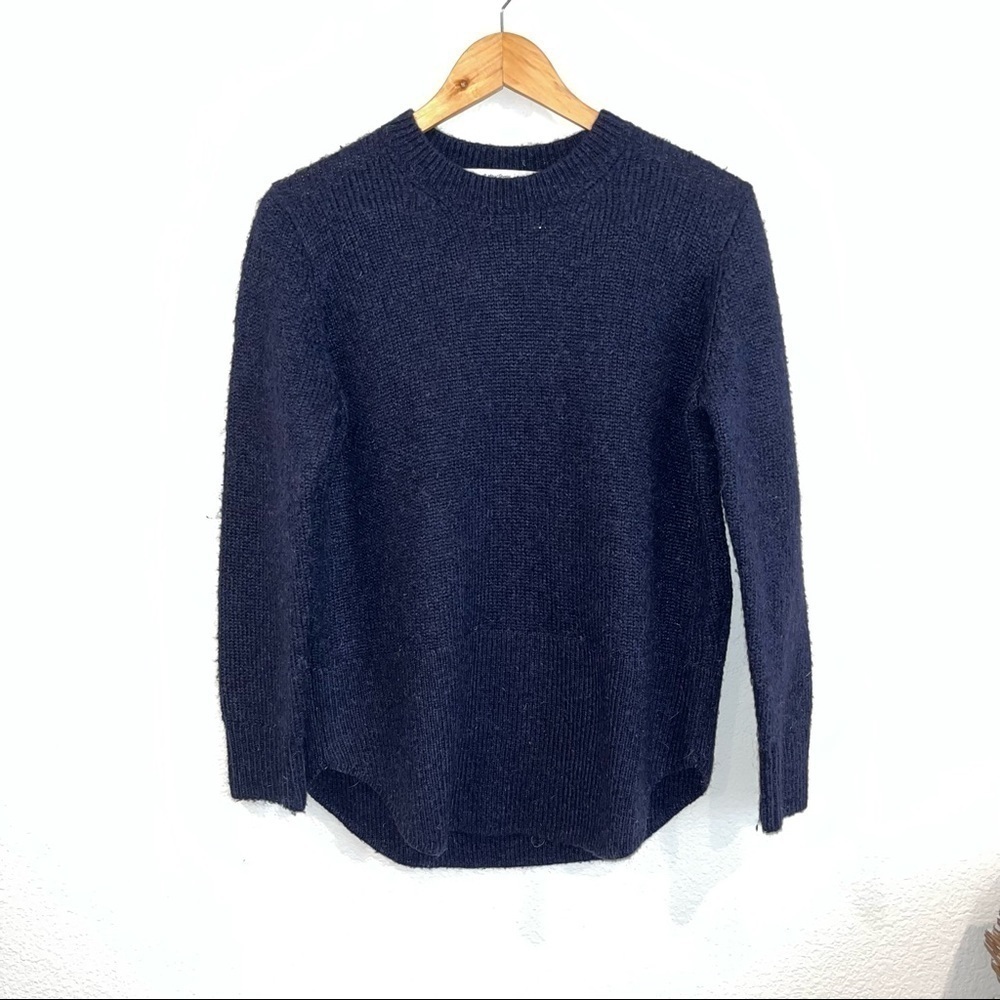 And other stories navy blue knit alpaca wool blend sweater size xsmall